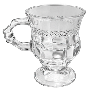 Caneca de Vidro Trabalhada 142ml para Café e Chá
