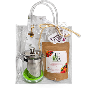 Kit Presente Chá Morango e Laranja com Chaleira 350ml