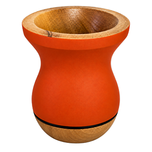 Cuia Bago Premium Laranja Fosca Madeira para Chimarrão