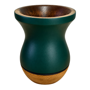 Cuia Bago Premium Verde Fosca Madeira para Chimarrão