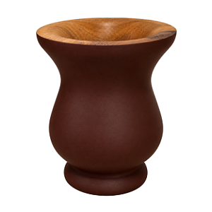 Cuia Pônei Marrom Chocolate Fosca Detalhe Amadeirado