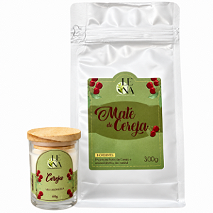Kit Mate de Cereja 300g com Vela Aromática 60g