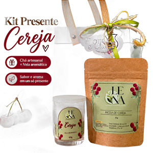 Kit Presente Chá Prosa Cereja 30g com Vela Aromática 60g