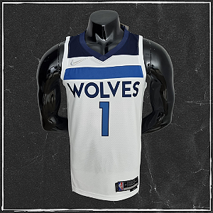 Jersey NBA Minnesota Timberwolves Anthony Edwards #1 Swingman - Branca
