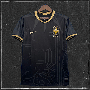 Camisa seleção do Brasil 22/23 Preta e Dourada