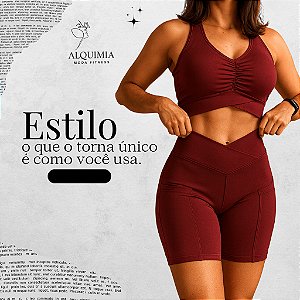 Conjunto Fitness Feminino Top + Short com Bolso Academia | Treino | Corrida Compressão