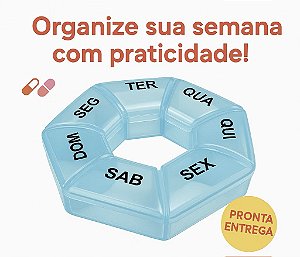 Organizador semanal de comprimidos e cápsulas