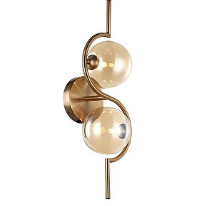 Arandela Deuce Dourado Vidro Ambar 2xG9