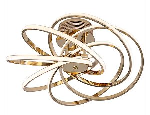 Plafon De Sobrepor  LED 3500K 43W Bivolt Ø56CM  Dourado