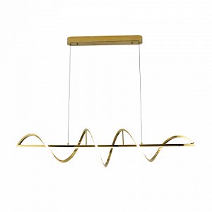 Pendente Lustre Led Retangular Dourado 90cm