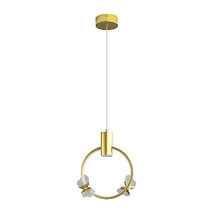 Pendente Papilio Borboletas Ouro Fosco Led 36W