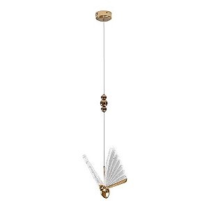 Pendente de Borboleta Dourado 6W 3000K
