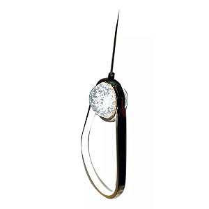 Pendente Arco Dourado c/ Esfera de Cristal