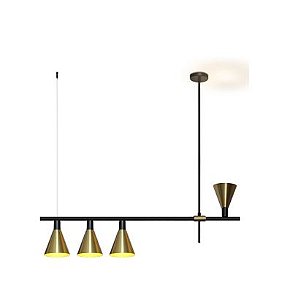 Pendente Madri Preto/Dourado 14X14X130C 4XE27