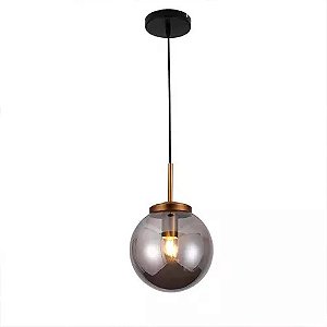 Pendente Preto e Bronze com Globo Fume 1XE27