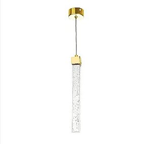 Luminária Pendente Dourado Led Tricolor Bivolt  40cm