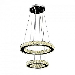 Pendente Lustre Cromado 2 Aros 3Temp (D)500MM