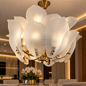 Lustre pétalas dourado