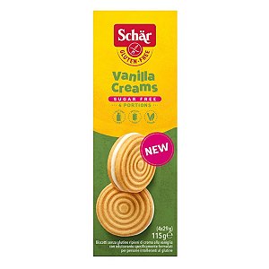 Biscoito Vanilla Creams Sem Gluten Zero Açucar 115g Schar