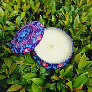 Vela aromática artesanal Limão Siciliano / Lemon Sugar lata mandala