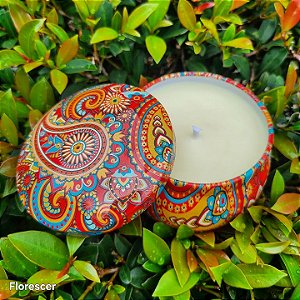 Vela aromática artesanal 130g lata Mandala M