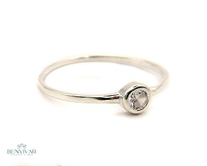 Anel Solitário - Prata 925