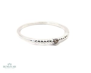 Anel Solitário - Prata 925