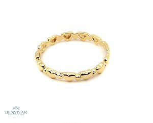 Anel Corações - Banhado a Ouro 18k