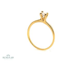 Anel solitário - Banhado a Ouro 18k
