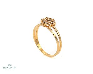 Anel Cravejado - Banhado a Ouro 18k