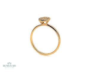 Anel Cravejado - Banhado a Ouro 18k