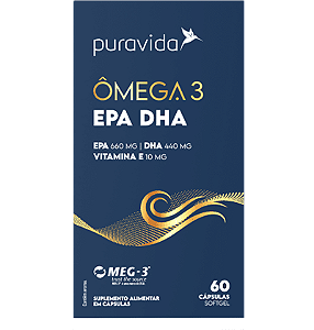 Ômega 3 Mega EPA e DHA 60 Cápsulas - Pura Vida
