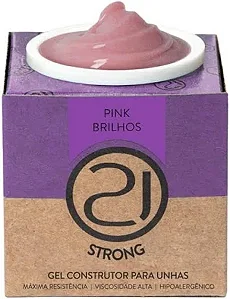 GEL STRONG ECOLINE 34G NAILS 21 - CORES:PINK BRILHO