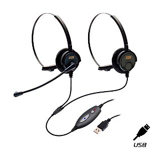 Fone Operador ZOX DH-60DC - Headset USB com Supervisão