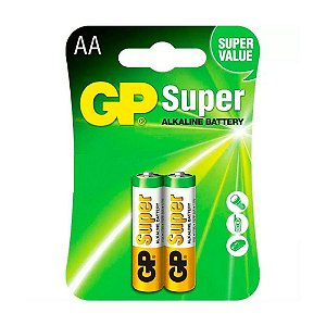 Pilha AA Super Alcalina LR6 GP Batteries 1,5V (2 UNIDADES)