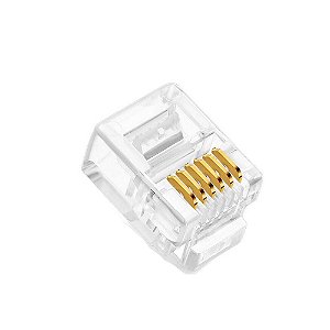 KIT Conector RJ12 Macho 6x6 CAT.3 RoHS (50 peças)