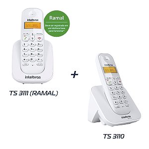 KIT Ramal de Telefone Sem Fio Intelbrás TS 3111 + TS 3110