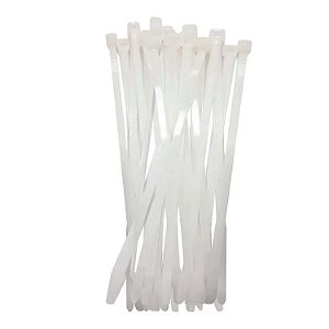 Abraçadeira de Nylon 200x3,6mm BRANCA - 100 peças
