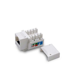 Keystone RJ45 com 8 vias CAT.6 - 8P8C - T568 A/B BRANCO
