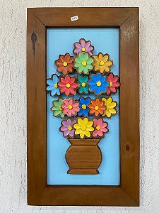quadro flores de madeira