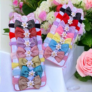 Kit 14 Mini laços de bebê Lacinhos de bebe Faixinha