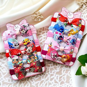 Kit 10 laços de bebê Lacinhos de Bebe  Faixinha cabelo infantil Personagens