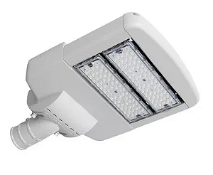 Luminária Pública LED modular 100W Branco Frio 6500k cinza IP65.