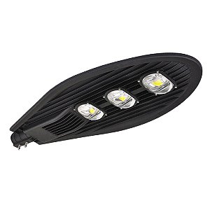 Luminária LED pública 150W preto COB 6500k bivolt IP66 Inmetro.
