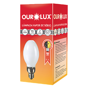 Lâmpada Sódio Ovoide 70W E27 Ourolux.