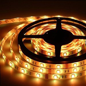 Fita led 5050 rolo 5m 300 leds 3000k IP65 a prova d'água.
