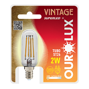 Filamento Superled Tubo ST26 2W 127V 2400K.