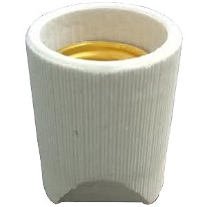 Soquete de ceramica E-27 com borne de 1 furo central.