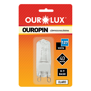 Lâmpada Halógena Ouropin G9 40W 127V Clara.