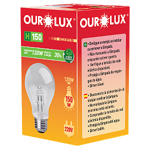 Lâmpada Eco Halógena Clara H150 120W 220V.